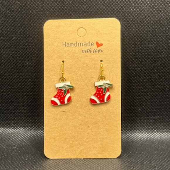 Christmas Stocking Earrings - Picture 2 of 3